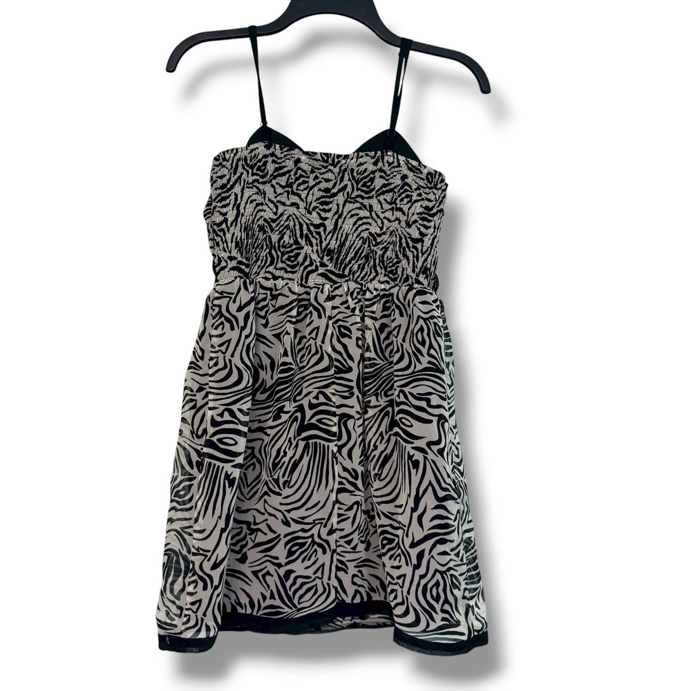Women's Medium Y2k Babydoll Tank‎ Top Zebra Print 2000s Party Girl Paris Hilton - Picture 9 of 11